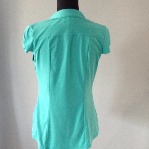 Sale 3/15 Cute work top turquoise - Picture 2 of 4